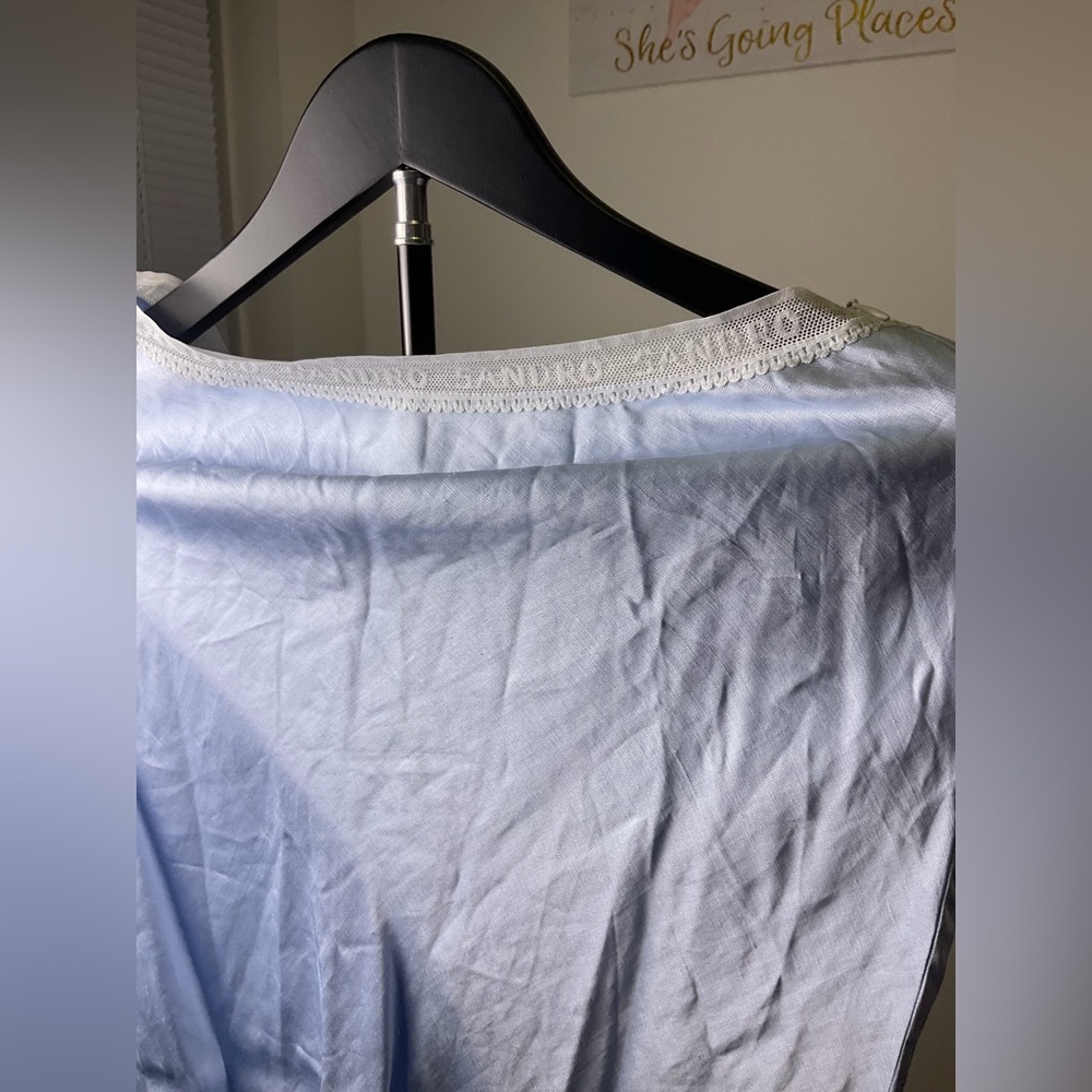 Sandro SKYN Zalando Light Blue Slip Midi Skirt - Picture 4 of 8